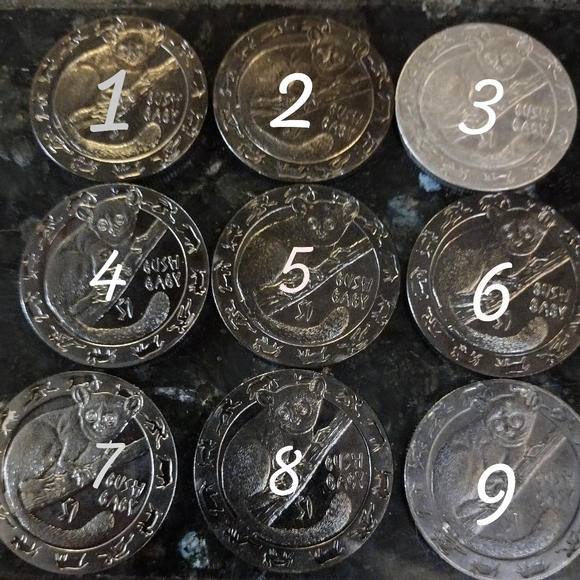 lot of 9- 2008 Sierra Leone Cupro-nickel $1 Blackened coins - wildlife Series- - Picture 2 of 3